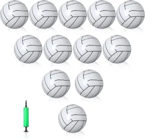 Leitee 12 Pack Inflatable Volleyball 16 Inch Inflatable Beach Volleyball with Pump for Summer Beach Hawaiian Tropical Theme Pool Party Sport for Adults Teens Gift Outdoor Party Decorations Supplies