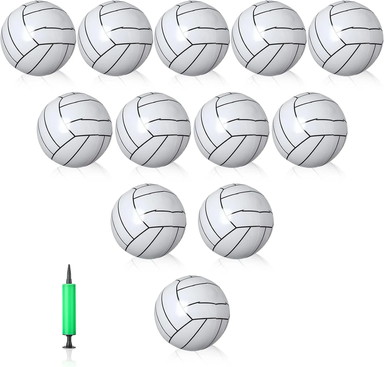 Leitee 12 Pack Inflatable Volleyball 16 Inch Inflatable Beach Volleyball with Pump for Summer Beach Hawaiian Tropical Theme Pool Party Sport for Adults Teens Gift Outdoor Party Decorations Supplies