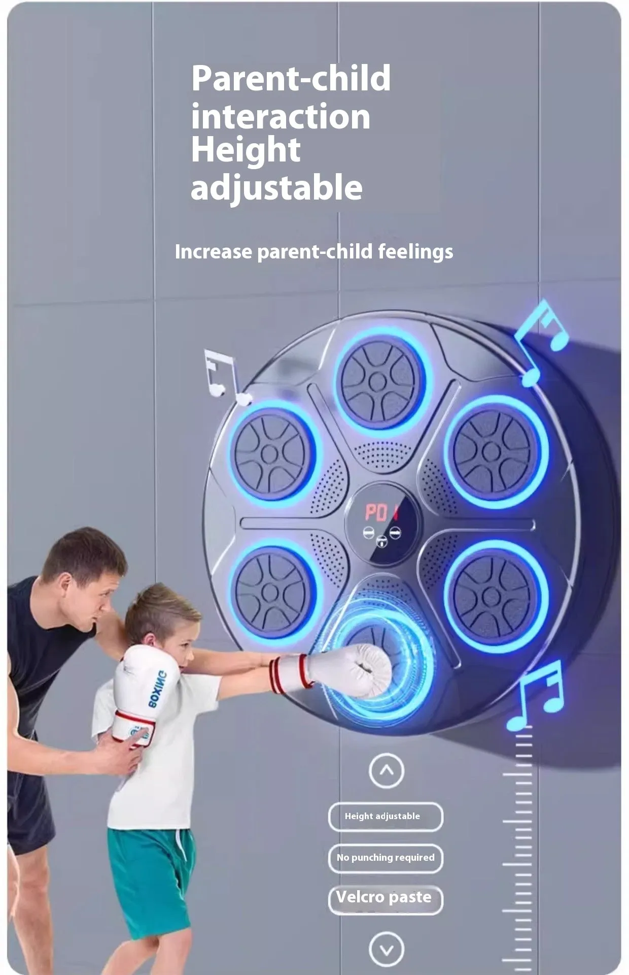 Light Karate Adjustable Indoor With Household Adults Music Kickboxing Fast dispatch Machine Mode Boxing Bluetooth-compatible Speed For Fitness Home Anti-theft RGB