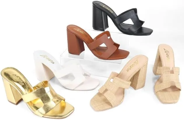 Liliana Women Chunky heel Slip On Heeled Sandals