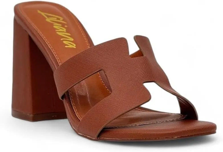 Liliana Women Chunky heel Slip On Heeled Sandals