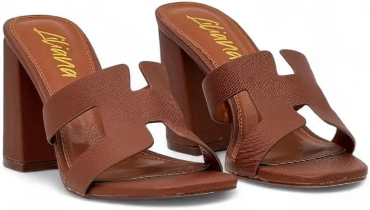 Liliana Women Chunky heel Slip On Heeled Sandals