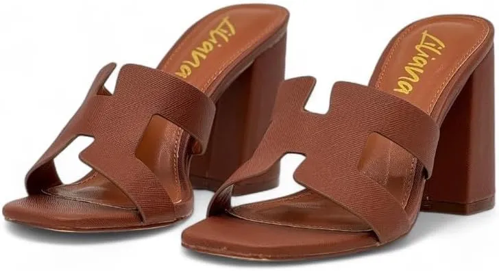 Liliana Women Chunky heel Slip On Heeled Sandals