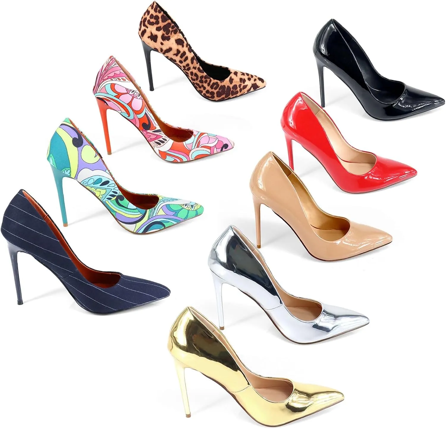 Liliana Women’s Vivienne-1 High Heel Dress Pump Pointed Closed Toe Shoe Classic Pump Heels