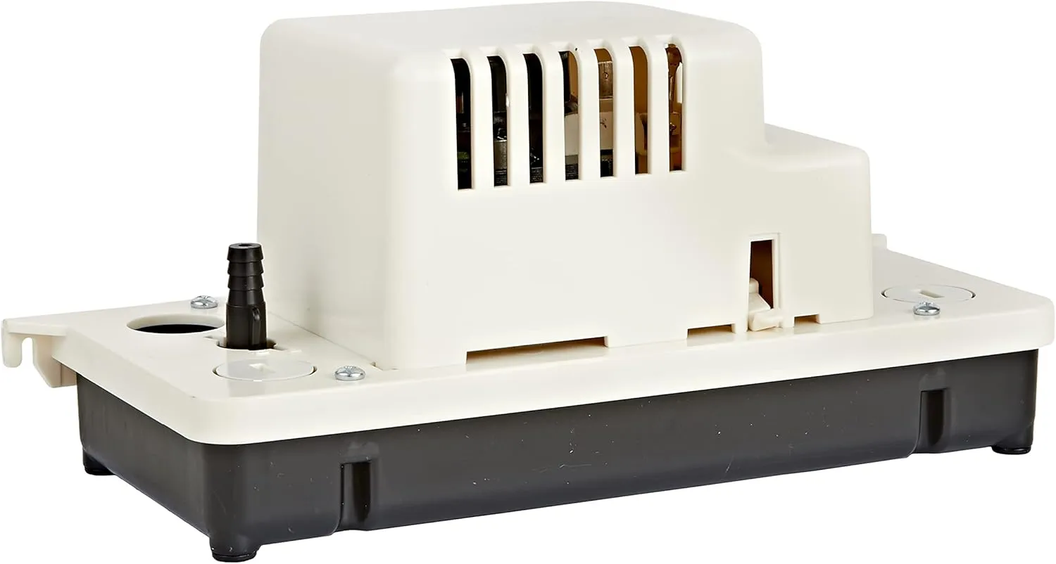 Little Giant VCCA-20ULS 115-Volt, 60 Hz, 1/30 HP, 80 GPH Low-Profile Automatic Condensate Removal Pump with Safety Switch, White/Black, 554201101