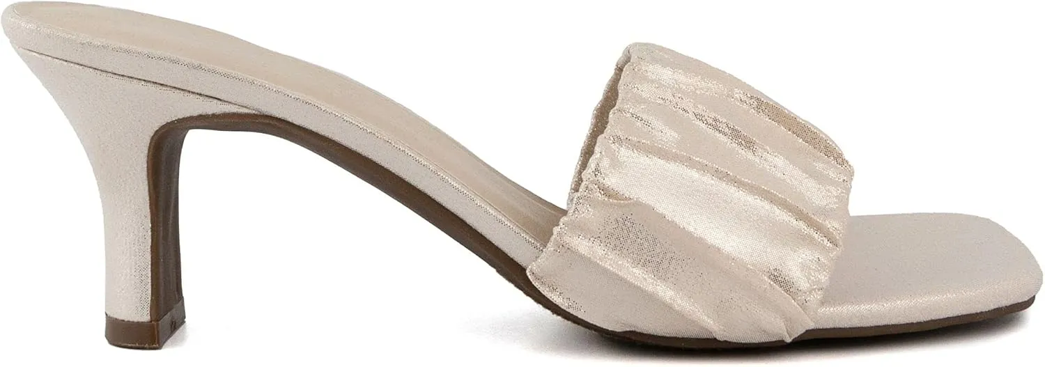 LONDON FOG Womens Leana Dress Sandal Womens comfort Heeled Sandals