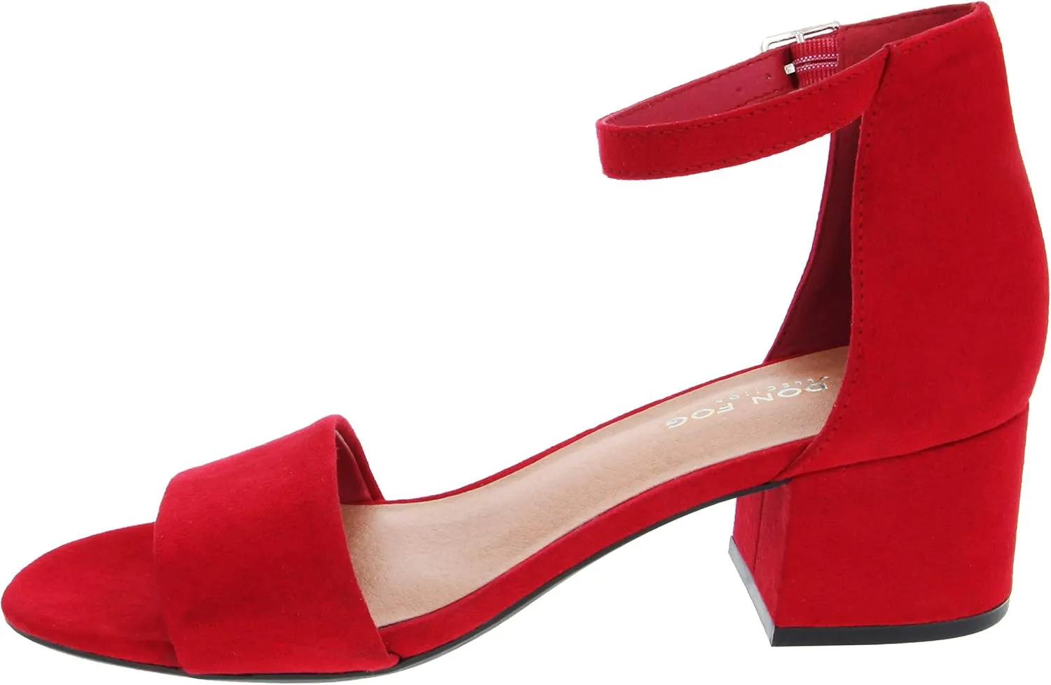 LONDON FOG Women's Nikki Low Two Piece Block Heel Dress Shoe Ladies Ankle Strap Pump Sandal