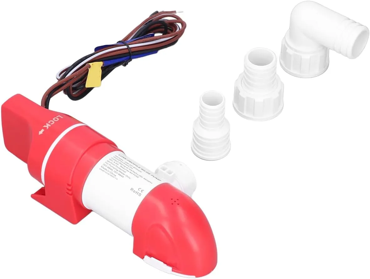 Low Bilge Pump, 1100Gph/4160Lph Electric Automatic Stainless Steel Water Sensing Bilge Pump Dc12V 360° Rotation , For Boats