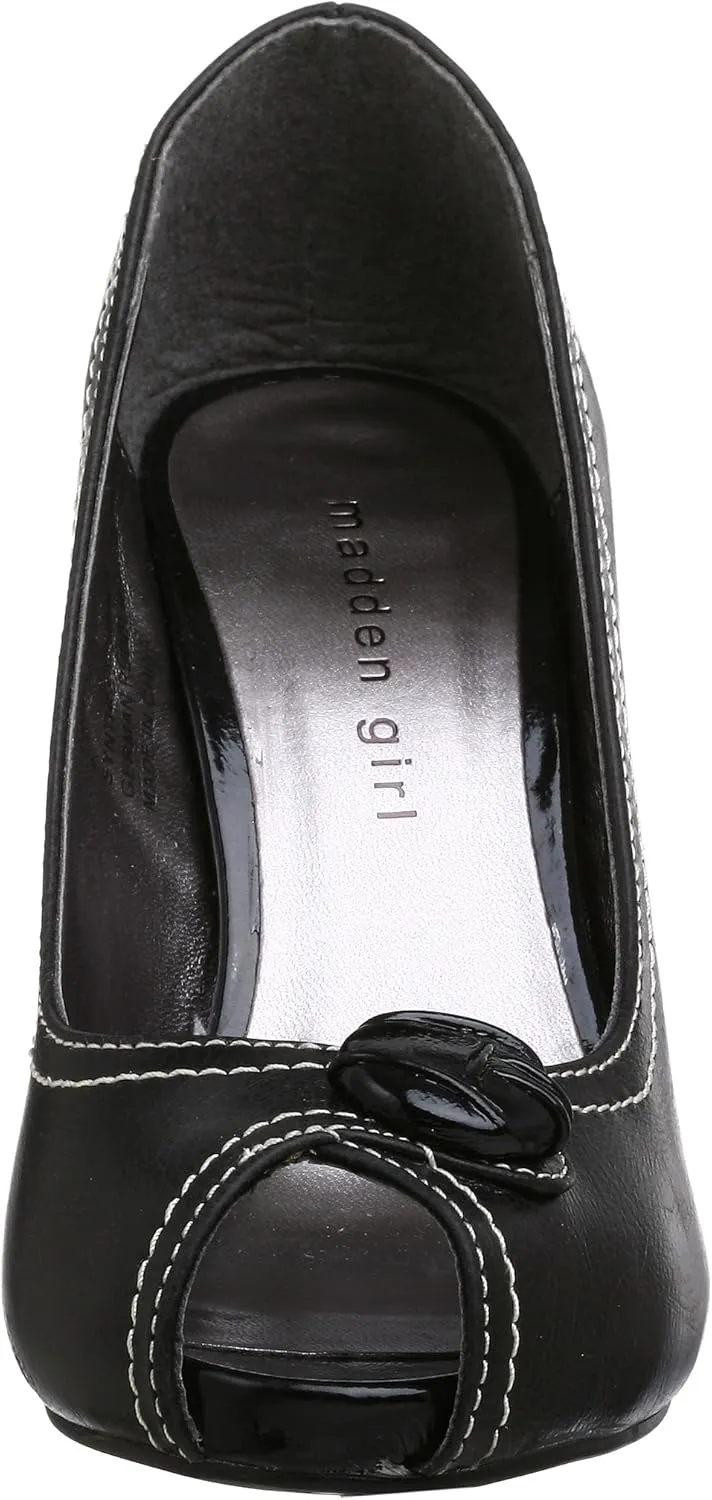 Madden Girl Women's Finallyy Open Toe Pump