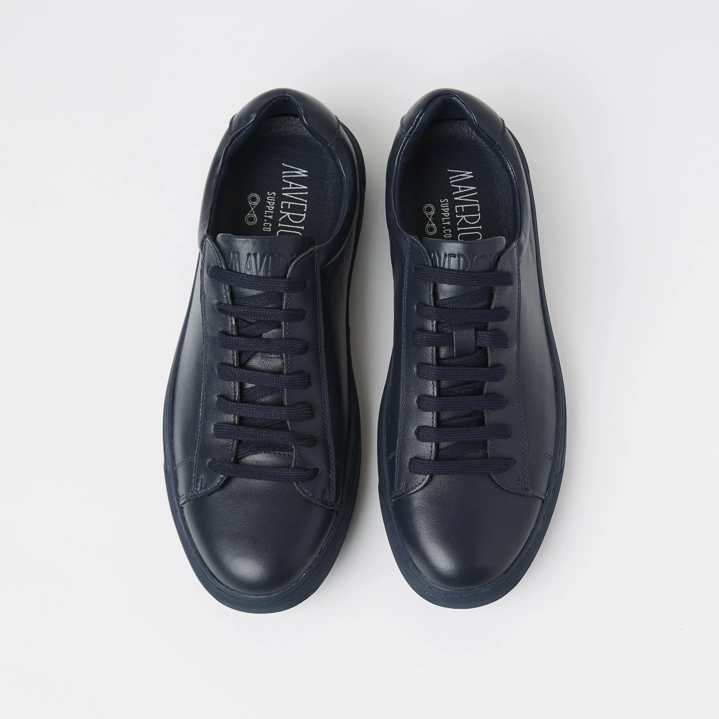 Mavericks cooper mens leather sneaker in navy