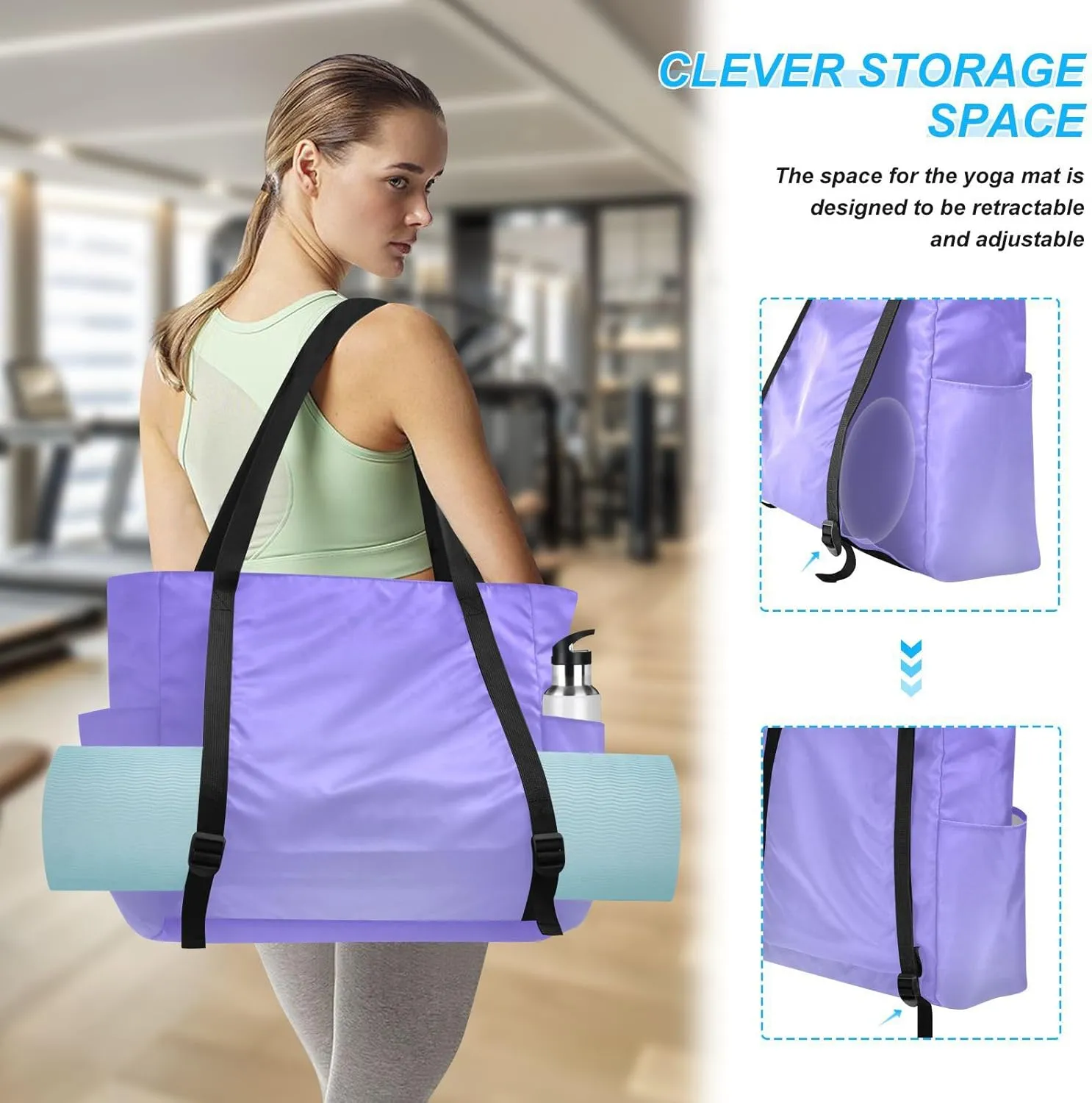 MCHIVER Phoenix Start Gradient Yoga Bag for Women Yoga Mat Carrier Fits All Your Stuff Large Pilates Gym Bag