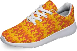 Men Women Walking Running Shoes,Fire Lightweight Breathable Mesh Tennis Shoes Non Slip Athletic Workout Gym Sneakers White Size 10