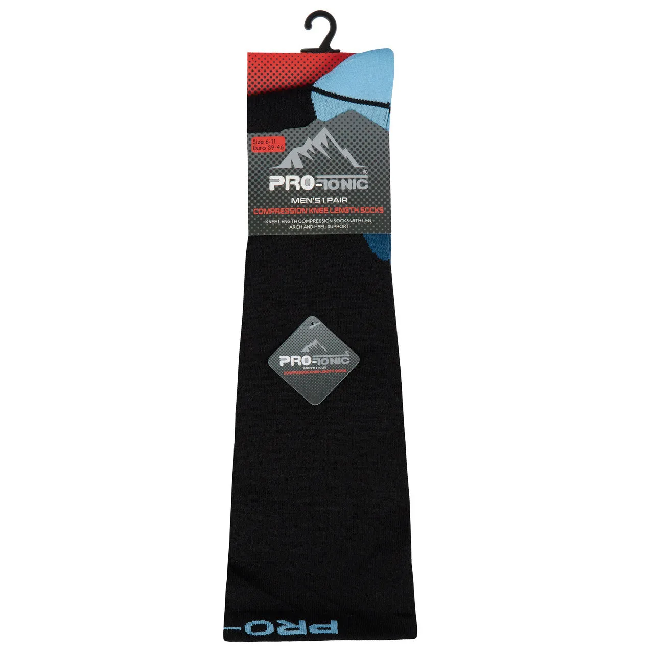 Mens 1 Pair Compression Knee High Sport Socks - Blue