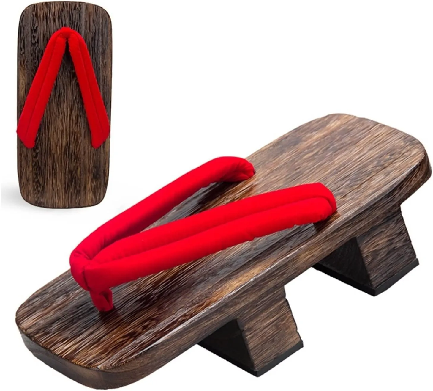 Men's Japanese Wooden Geta Sandals, Beach Flip Flops Men,Classic Fashion Mens Cosplay Geta Clogs Slippers, Geta Clogs Sandals Flip Flop Anti-Slip Platform Shoes