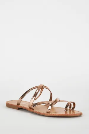 Metallic Slip On Toe Post Sandal