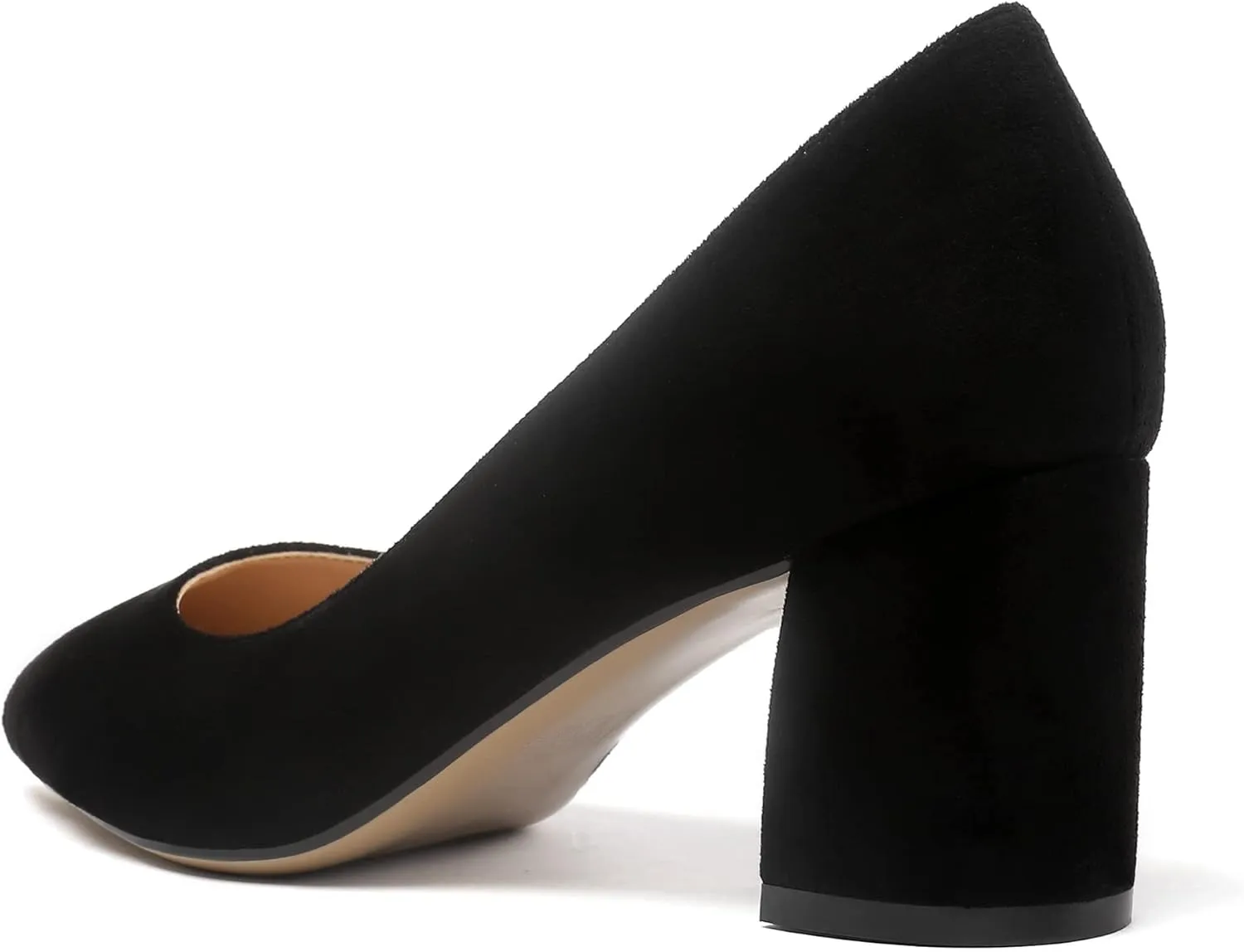 Mettesally Women's Block Heels Pointed Toe Middle Heel Pumps Comfort Walking Party Club Elegant Dress Shoes