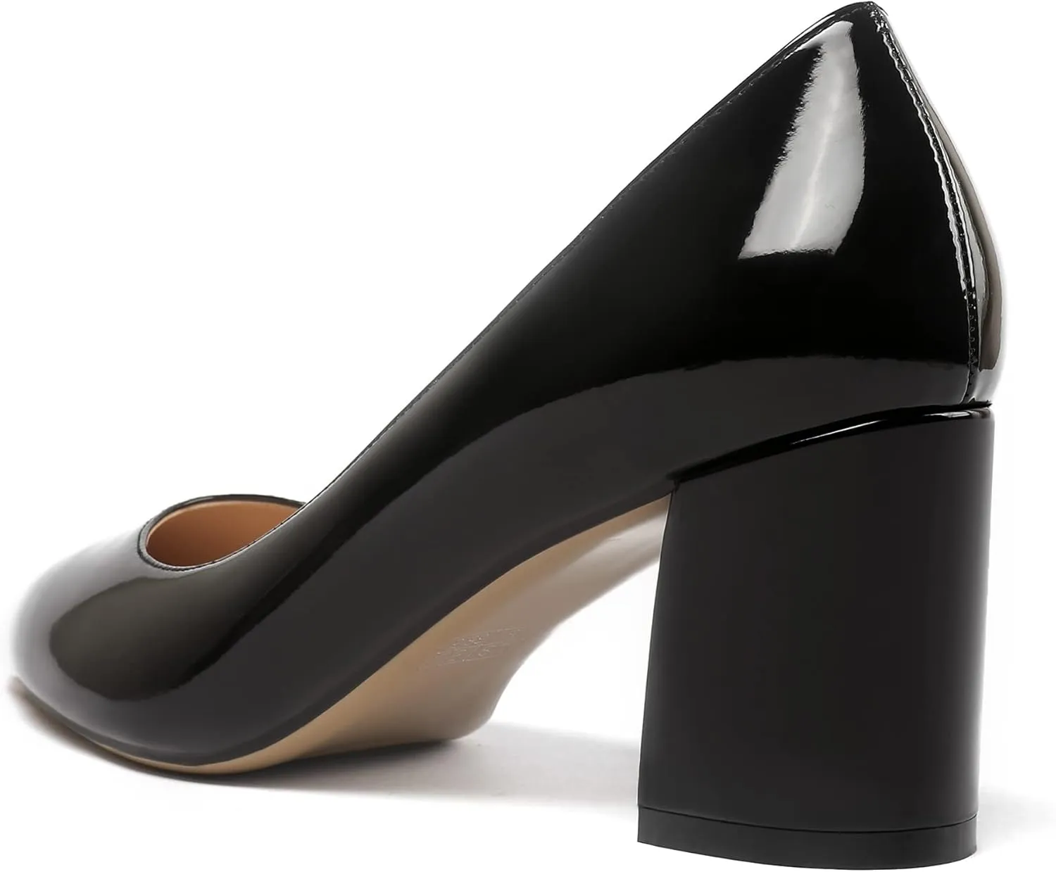 Mettesally Women's Block Heels Pointed Toe Middle Heel Pumps Comfort Walking Party Club Elegant Dress Shoes