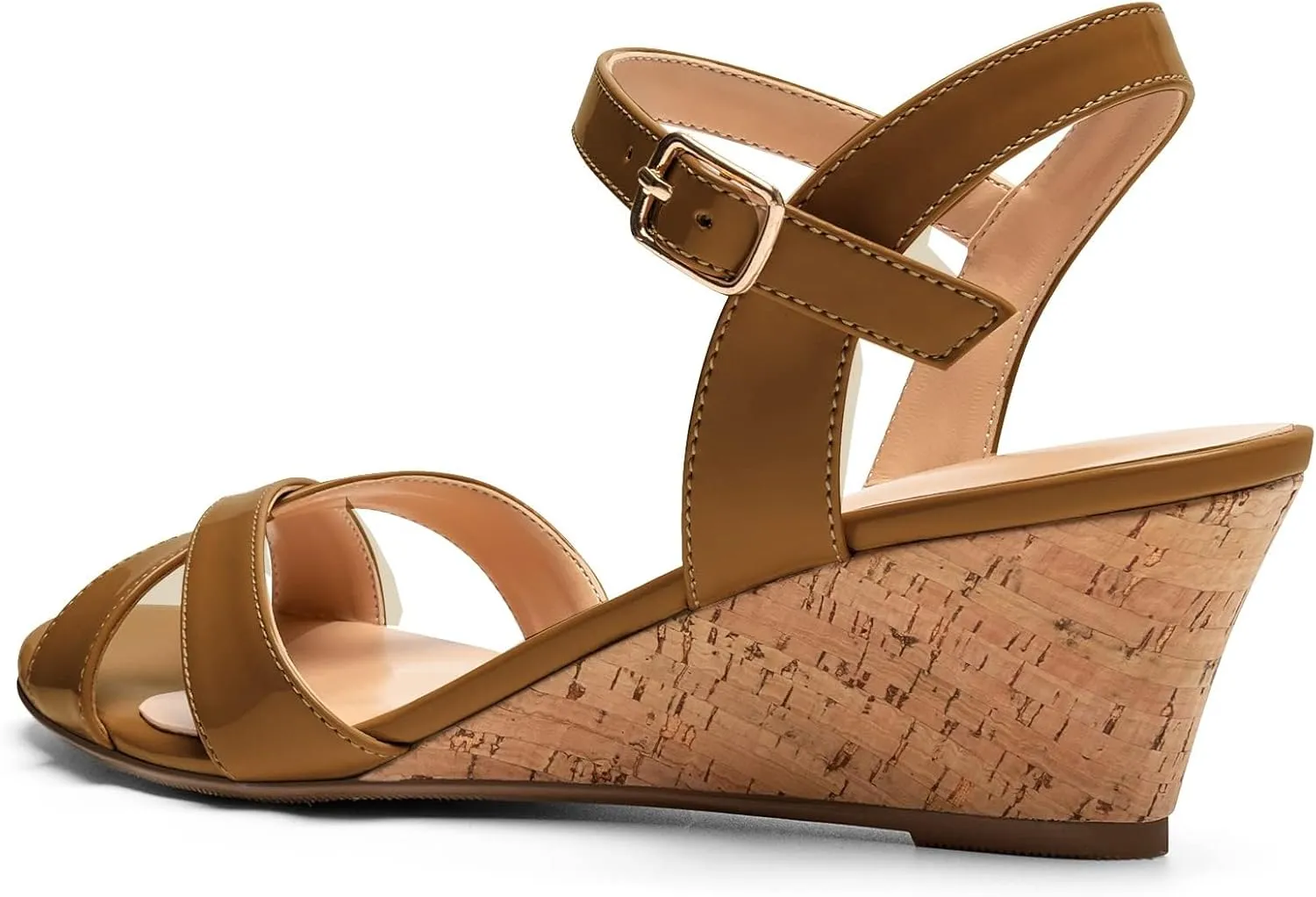 Mettesally Women's Classic Wedge Heel Sandals Ankle Strap Open Toe Slingback Summer Party Casual Shoes