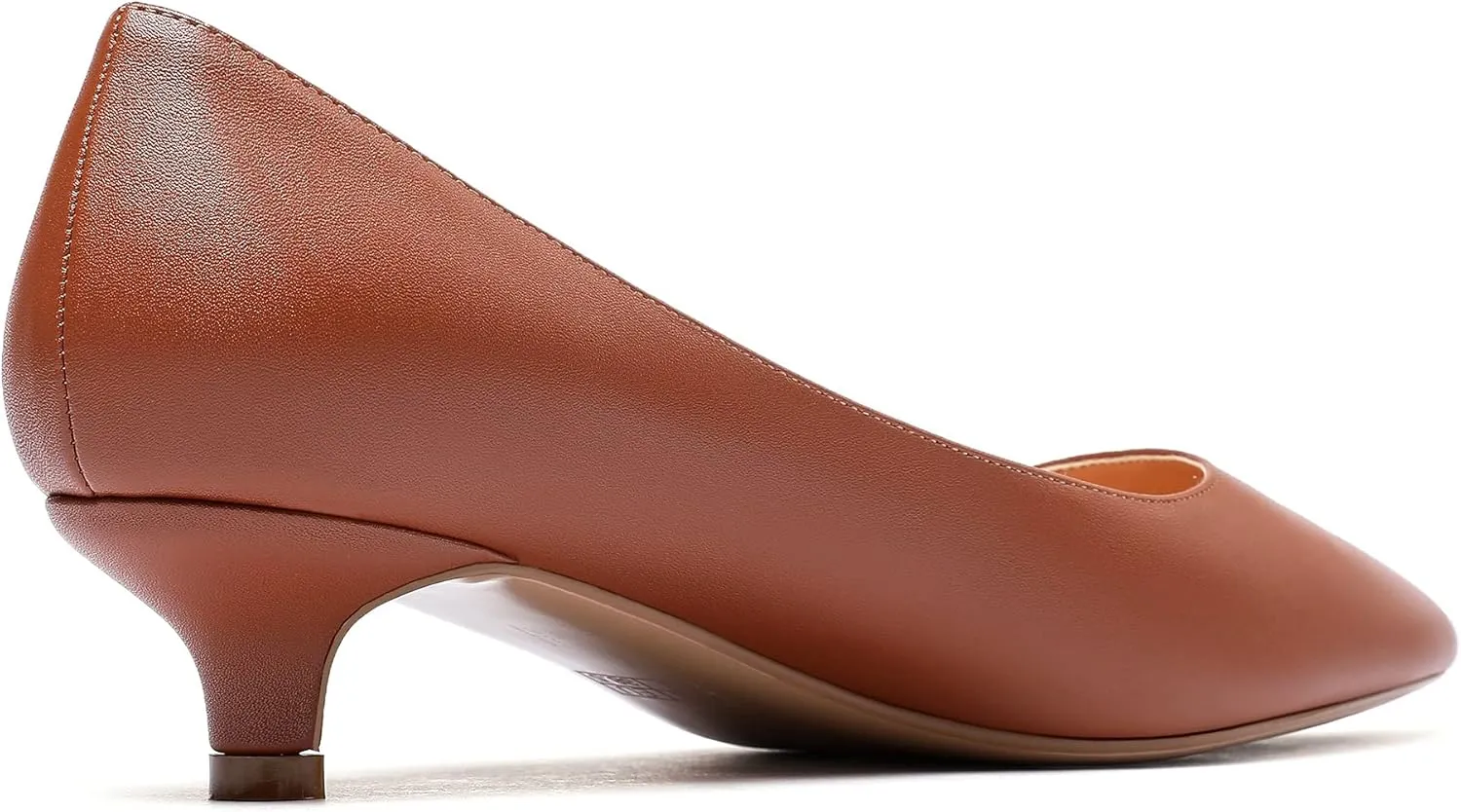 Mettesally Women's New Low Kitten Heel Pumps Pointed Closed Toe Slip On Dress Daily Office Shoes