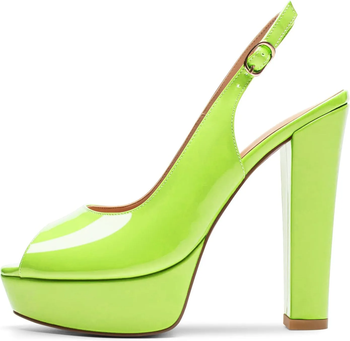 Mettesally Women's Peep Toe Sandals Chunky Platform Heeled Pumps Slingback Heels Summer Dress Shoes
