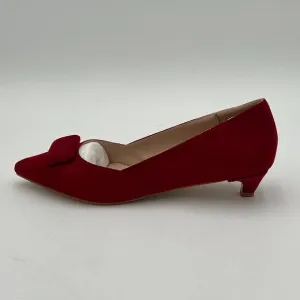 miss left Wine Low Heels Closed Pointy Toe Pump Kitten Heel Slip On Wedding Shoe
