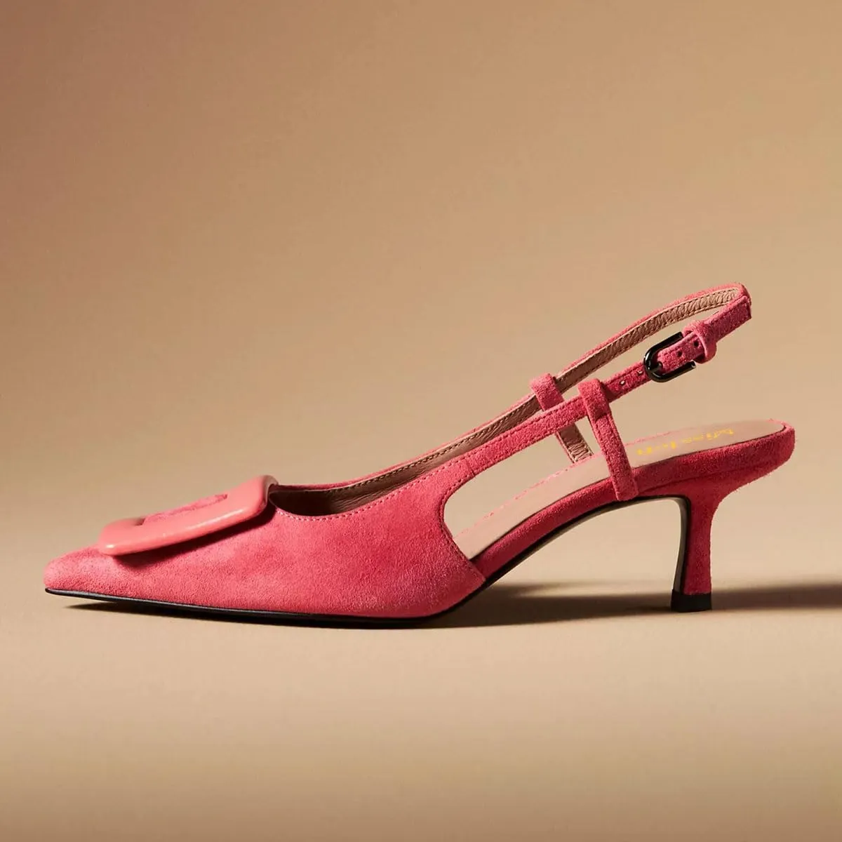 miss left Women Trendy Closed Pointed Toe Mid Heeled Pumps Strap Buckle Thin Heel Slip On Slingback Sandals Casual Outdoor Dressy Shoes Size 4-16 US