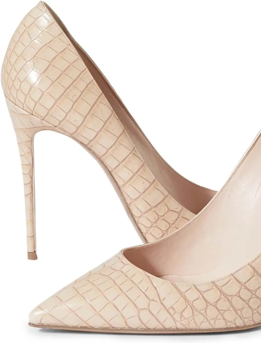 miss left Women Trendy Fashion Closed Pointed Toe Sky High Heel Pumps Slip On Stiletto Heels Shoes for Daily Casually Wear Size 4-16 US