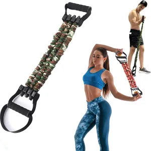 Natural Latex 3-Hole Resistance Stretcher, 2025 New 3-Way Adjustable Resistance Band with Handle, High Elasticity & Tear, Full-Body Basic Training, for Exerciser, Strength Workouts