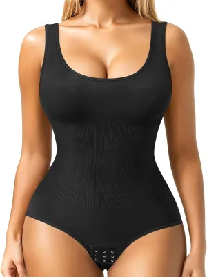 Nebility Womens' Waist Trainer Seamless Round Neck Tummy Control Shapewear Bodysuit