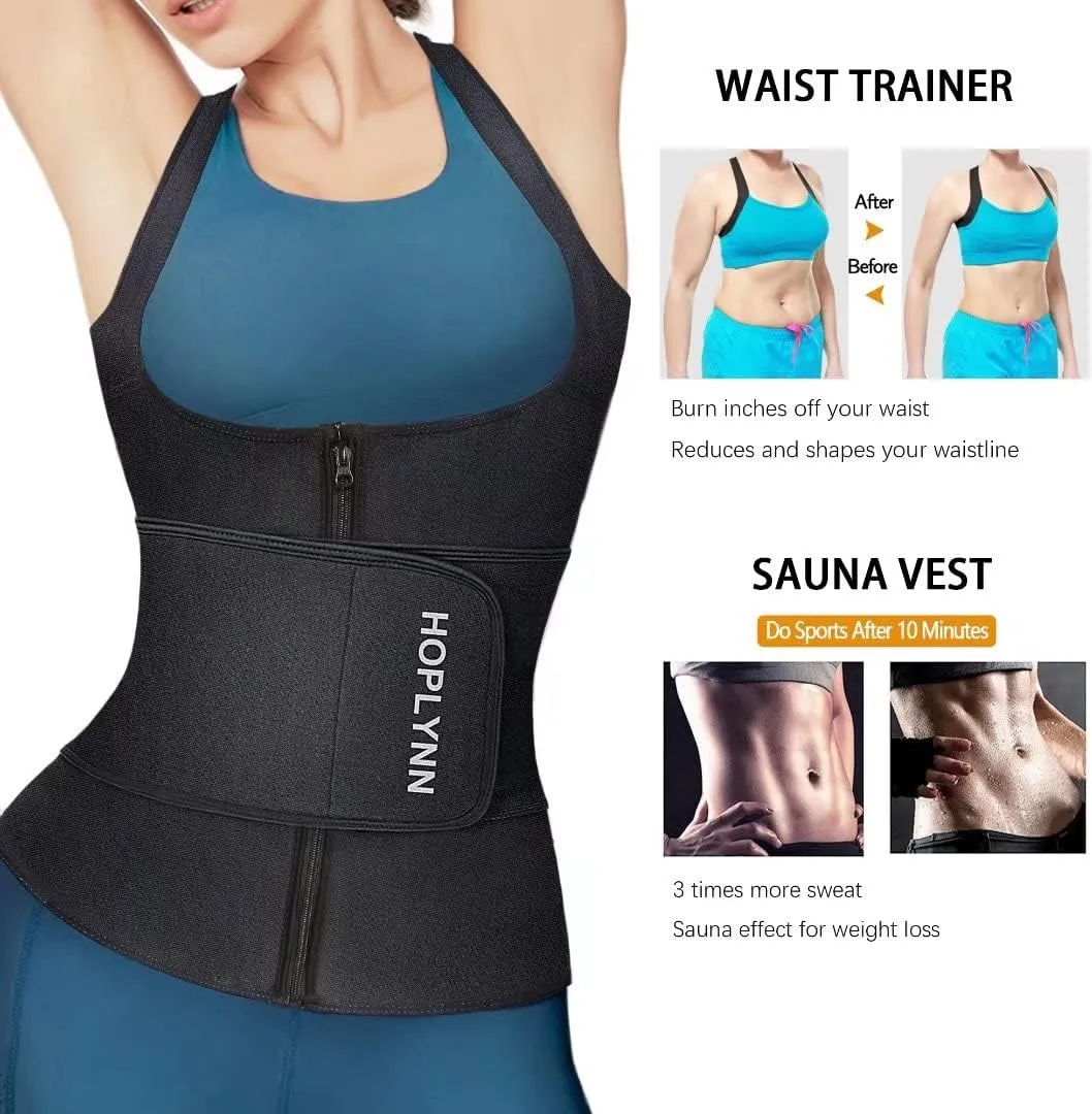 Neoprene Sauna Sweat Waist Trainer Corset Trimmer Vest for Women Tummy Control, Waist Cincher Body Shaper