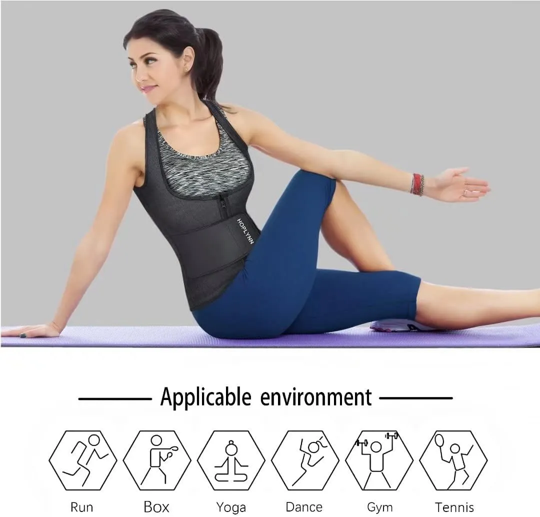 Neoprene Sauna Sweat Waist Trainer Corset Trimmer Vest for Women Tummy Control, Waist Cincher Body Shaper
