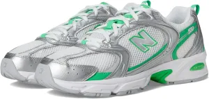 New Balance Unisex 530 Sneaker, Silver Metallic/Green Apple, 4.5 US Men