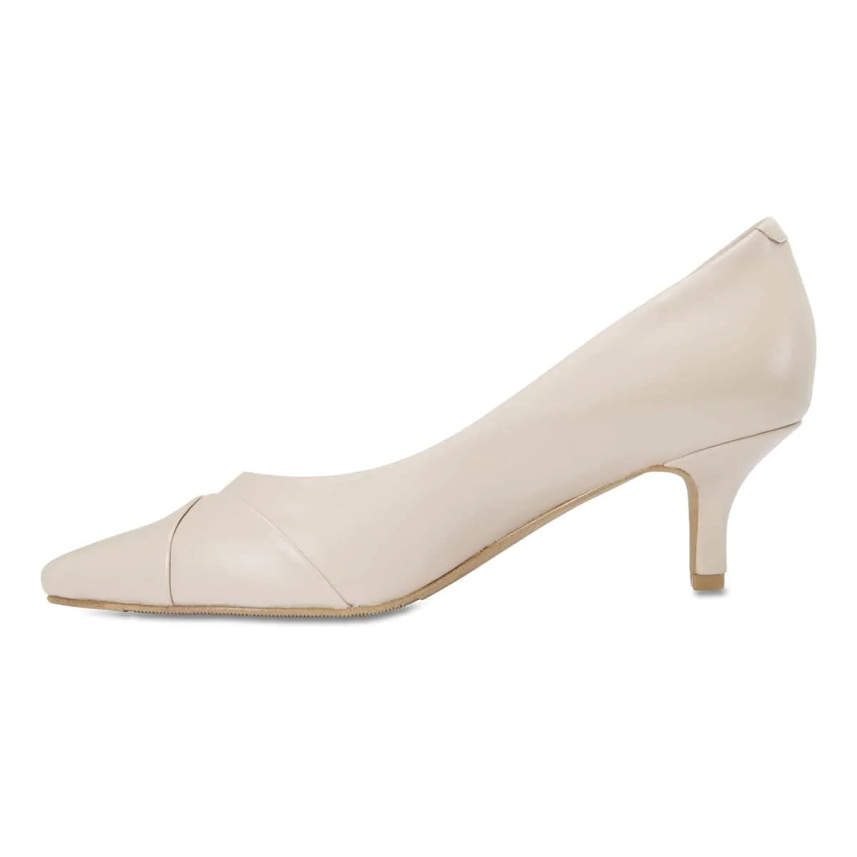 Newport Heel in Nude Leather