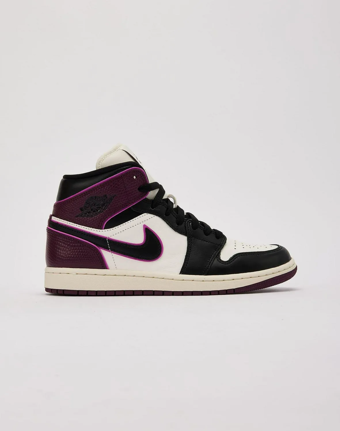 Nike Air Jordan 1 Mid SE Wing Logo White Black Purple Shoe Sneaker Trainer