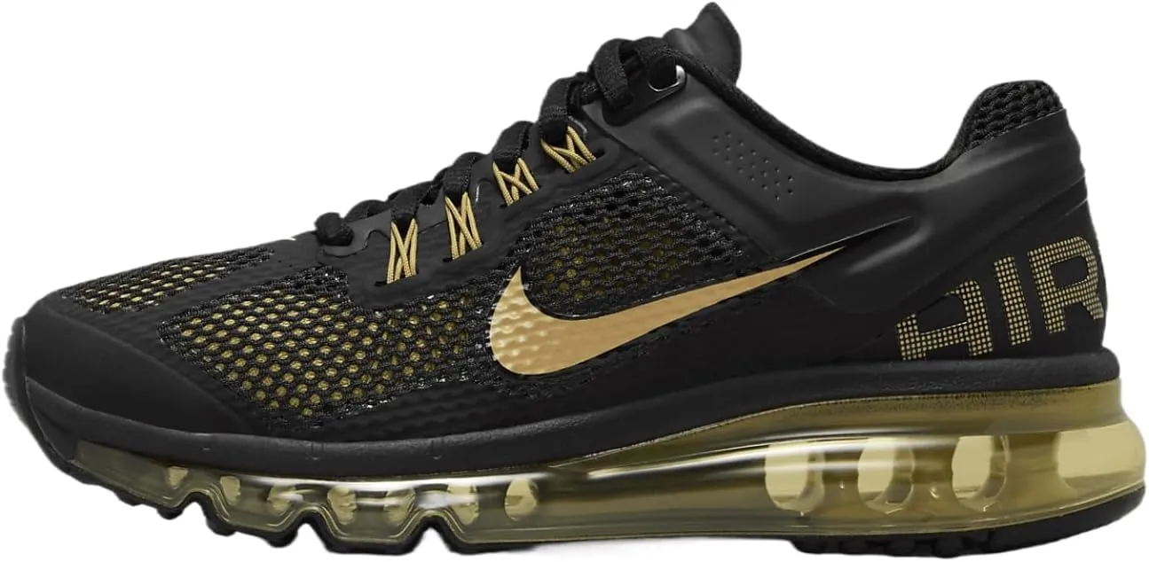 Nike Air Max 2013 Big Kids' Shoes (555426-005, Black/Infinite Gold/Metallic Gold) Size 5.5