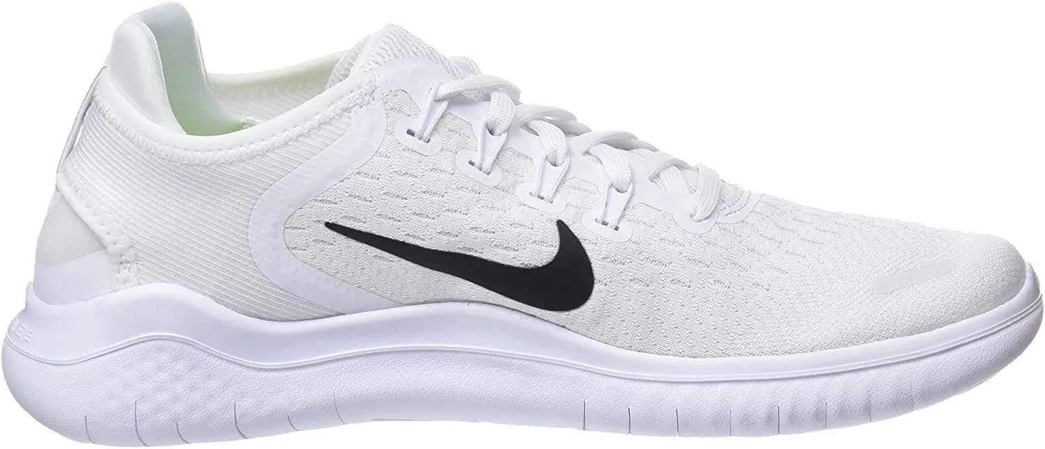 Nike Womens WMNS Free RN 2018 942837 100 - Size 5W White/Black