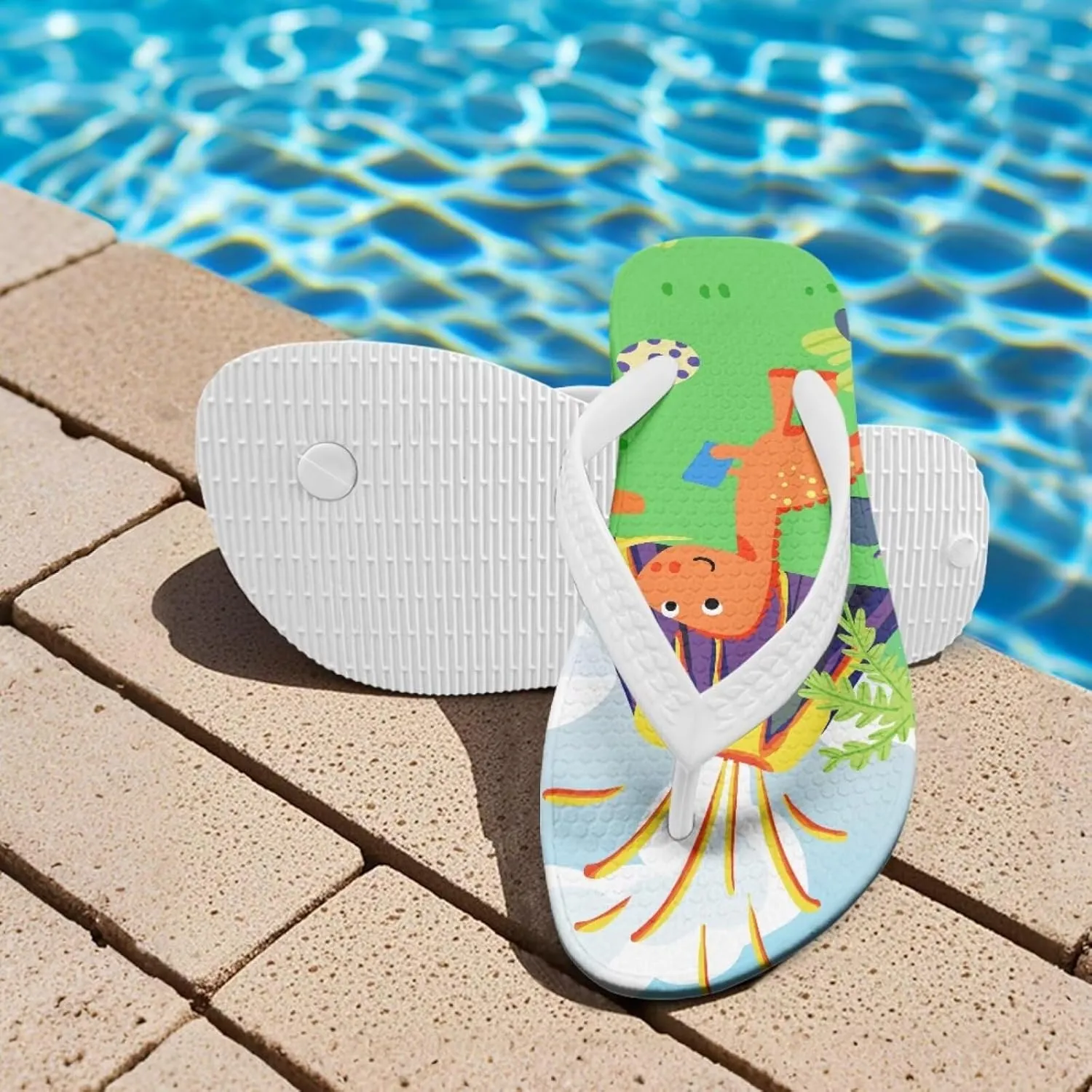 Novelty Kids Flip Flops Beach Wacky Sandals With Soft Footbed Non Slip Slippers Light Slip On Thong Sandal