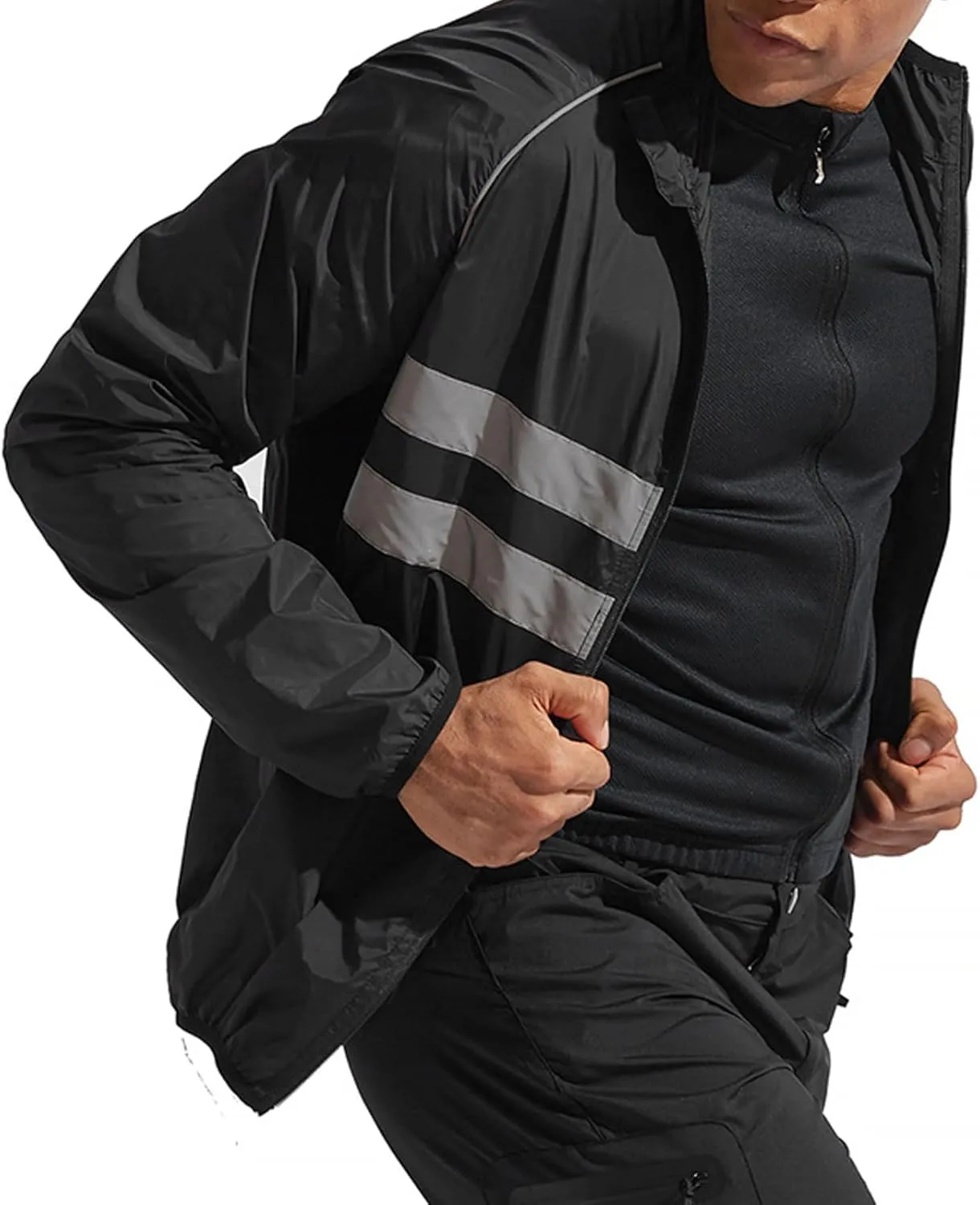 Packable Cycling Jacket for Men Mountain Bike Motorcycle Bicycle Running Coat Lightweight Fishing Biking Windbreaker
