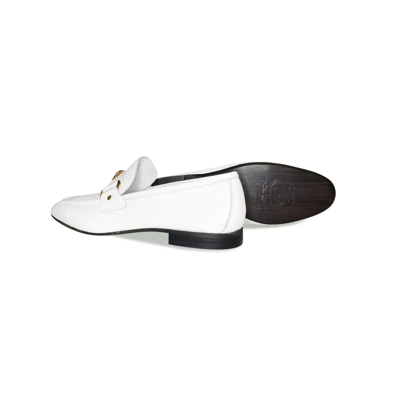 Pelle Line  Lucas- Loafer with Medusa ornament- White
