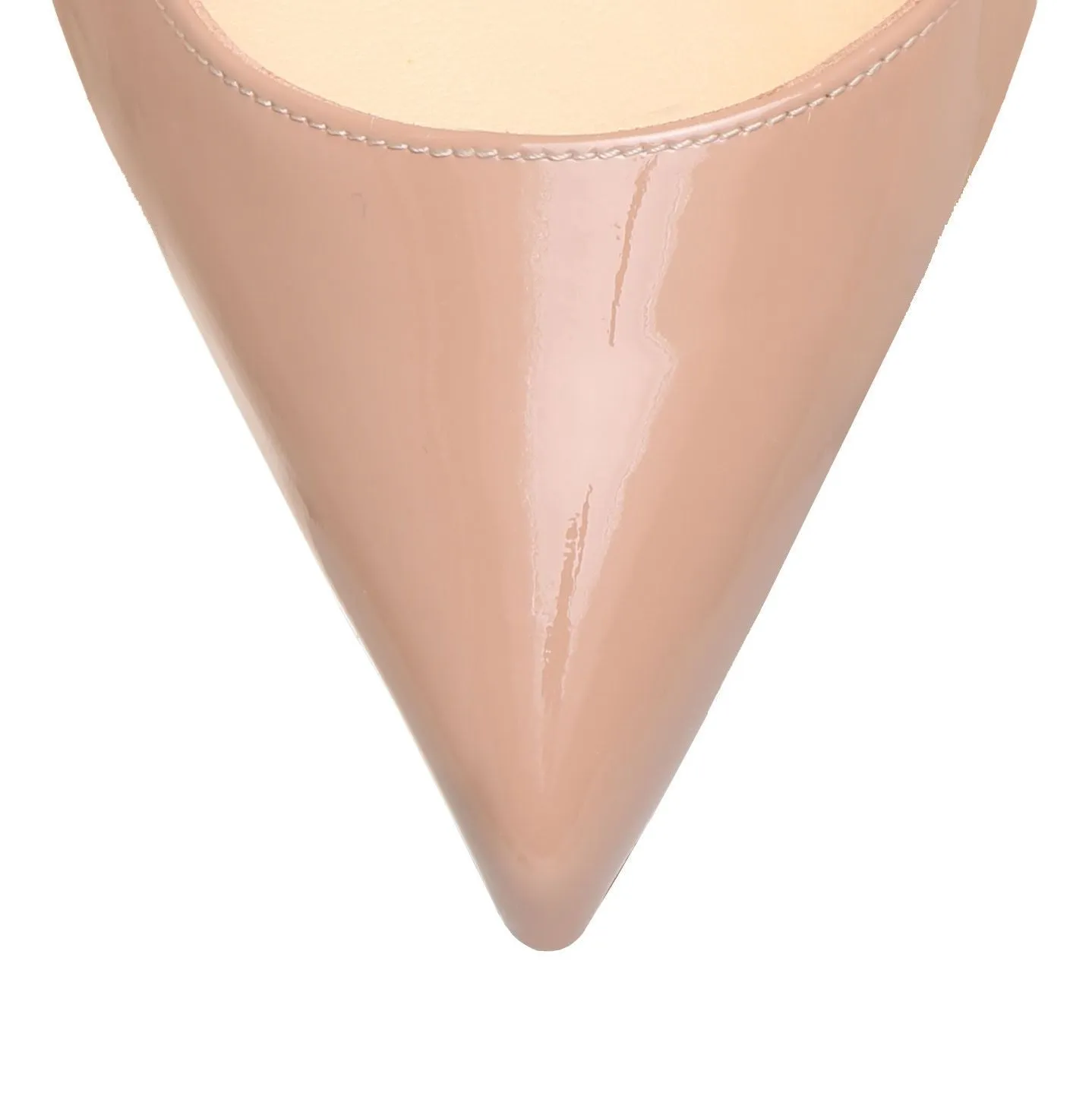 Pigalle Follies 100 beige patent leather pumps