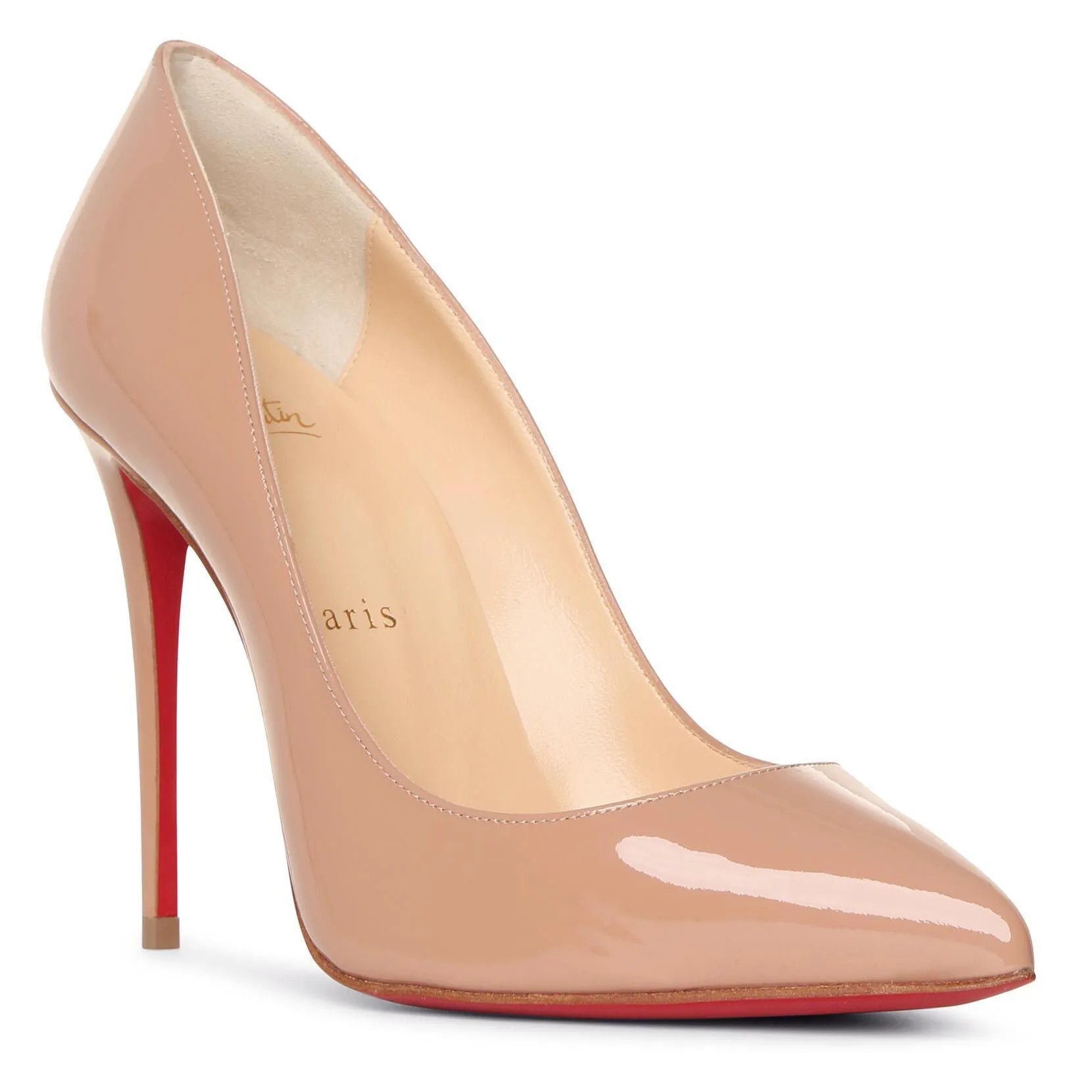 Pigalle Follies 100 beige patent leather pumps