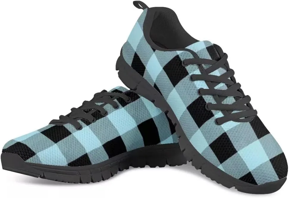 PinUp Angel Buffalo Plaid Walk Shoes Lightweight Breathable Athletic Gym Casual Tennis Shoes