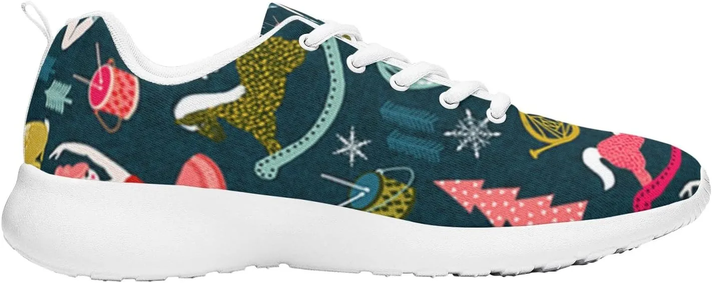Pitovozu Christmas Decor Sneaker Men Athletic Shoes Running Shoes Comfortable Sports Walking Shoes