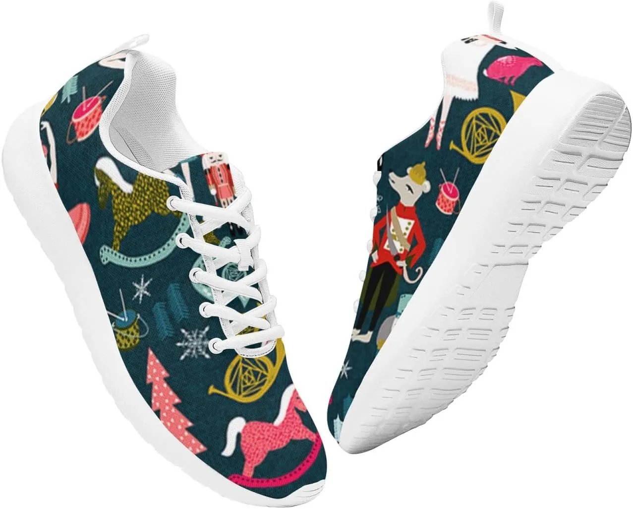 Pitovozu Christmas Decor Sneaker Men Athletic Shoes Running Shoes Comfortable Sports Walking Shoes