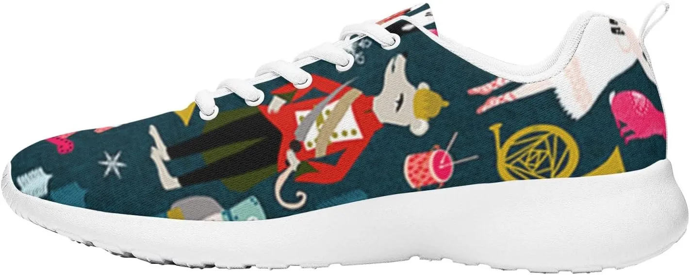 Pitovozu Christmas Decor Sneaker Men Athletic Shoes Running Shoes Comfortable Sports Walking Shoes