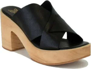 Platform Sandal for Women Wood Clogs Crisscross Heel Clogs Backless Slippers Peep Toe Sandal Slip On Slides Sandals