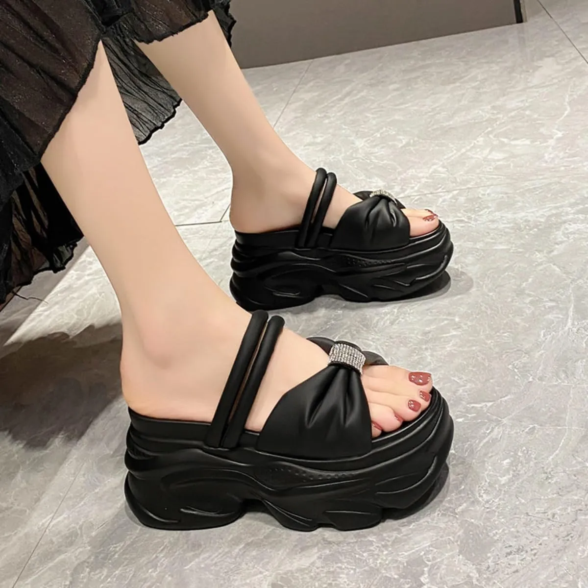 Platform Slippers Non-slip Height Up Fashion Girls Women Sandal Beach Outdoor Sandals