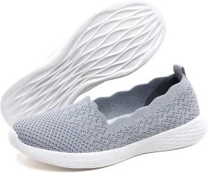 poemlady Women's Slip on Loafer Shoes - Mesh Casual Ballet Flat Nurse Walking Sneakers Knit Round Toe Casual Memory Foam Shoes 2235