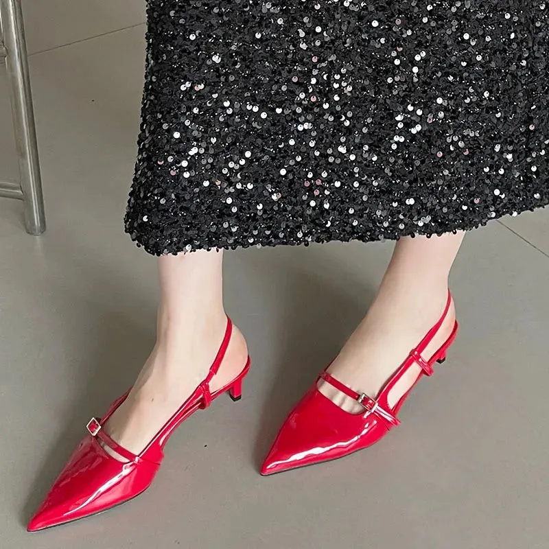 Pointed Toe Thin Heels Pump Shoes