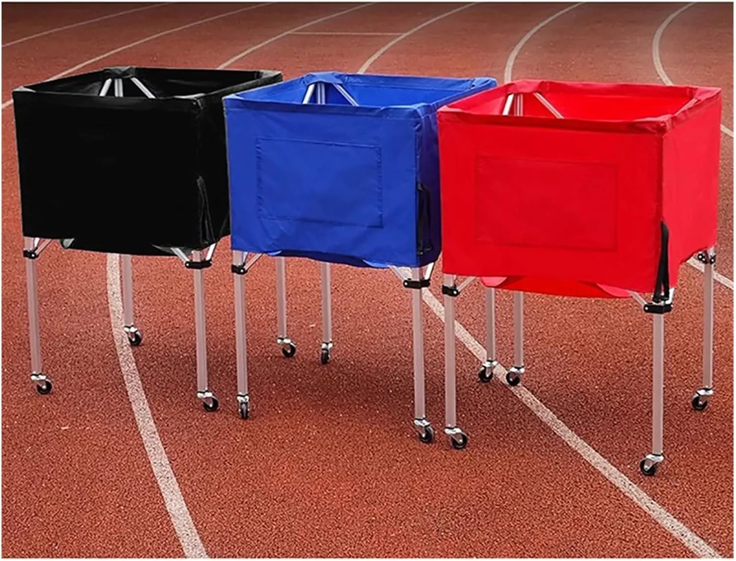 Portable Aluminium Alloy Ball Cart Removable Basketball Hopper Soccer Volleyball Storage Basket Foldable Cart